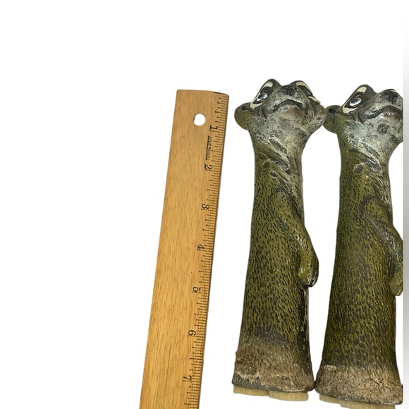 Set of 4 vintage standing meerkat ornaments. Resin, vintage, home garden decor. - Picture 2 of 12